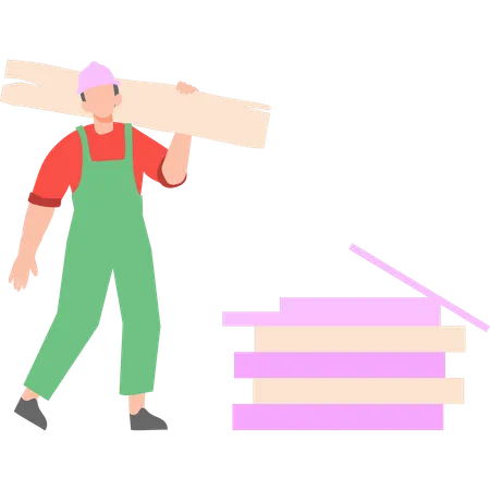 The Carpenter Is Working Illustration
