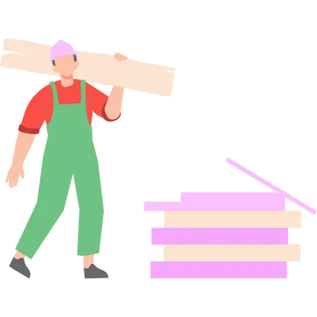 Carpenter is working  Illustration