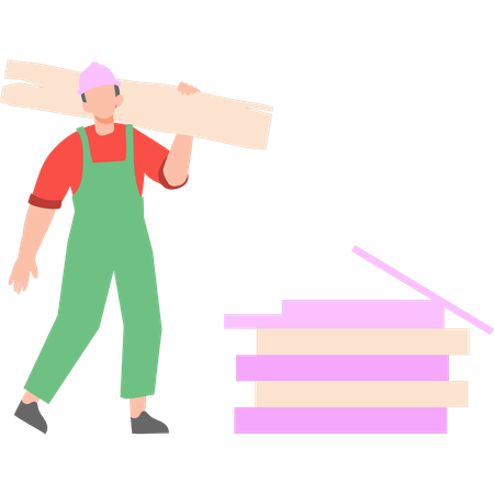 Carpenter is working  Illustration