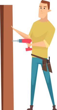 Carpenter workers character Illustration