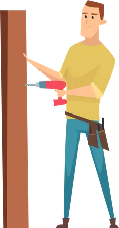 Carpenter workers character  Illustration