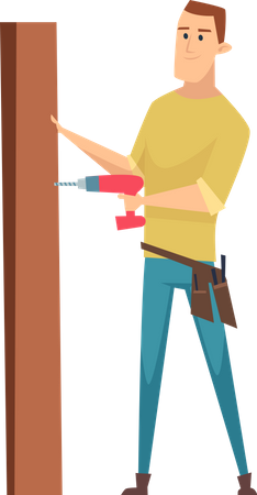 Carpenter workers character  Illustration