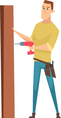 Carpenter workers character  Illustration