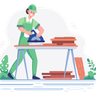 carpenter working illustration