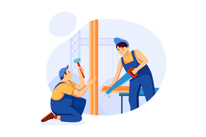 Carpentry and Construction service Illustration