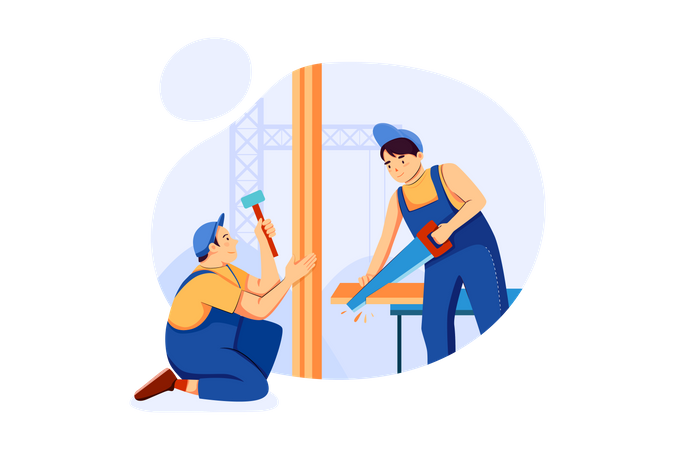 Carpentry and Construction service  Illustration