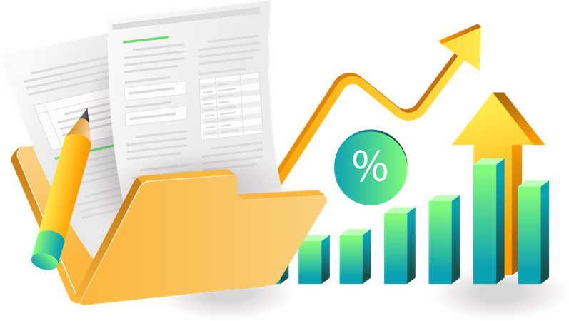 Análisis de datos en la carpeta de negocios de inversión  Ilustración