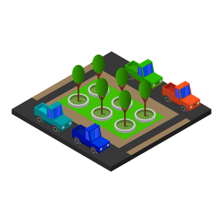 Route carrefour  Illustration