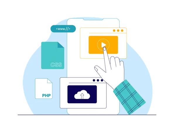 Carregando vídeo no site  Ilustração