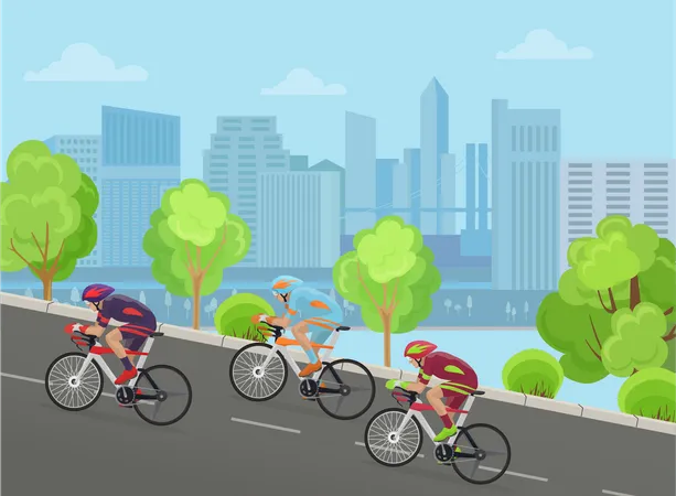 Carrera ciclista  Ilustración
