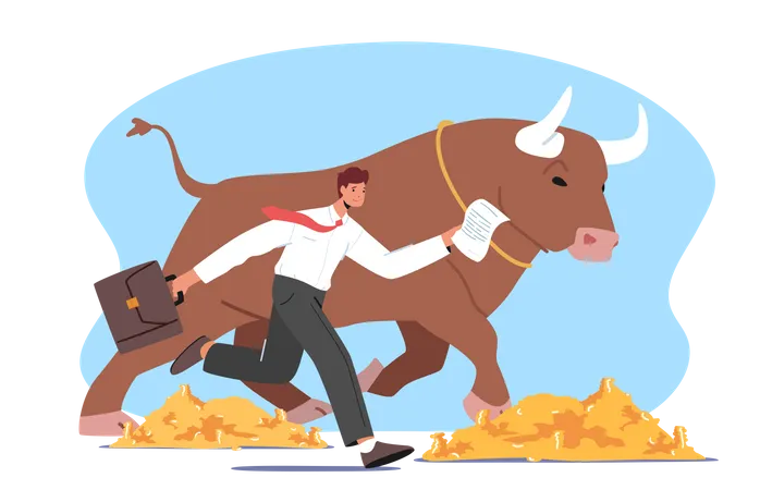 Corriendo con Bull Run en el mercado de valores  Ilustración