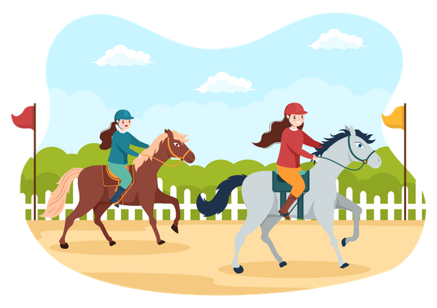 Carrera de caballos  Ilustración