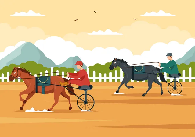 Carrera de caballos  Illustration