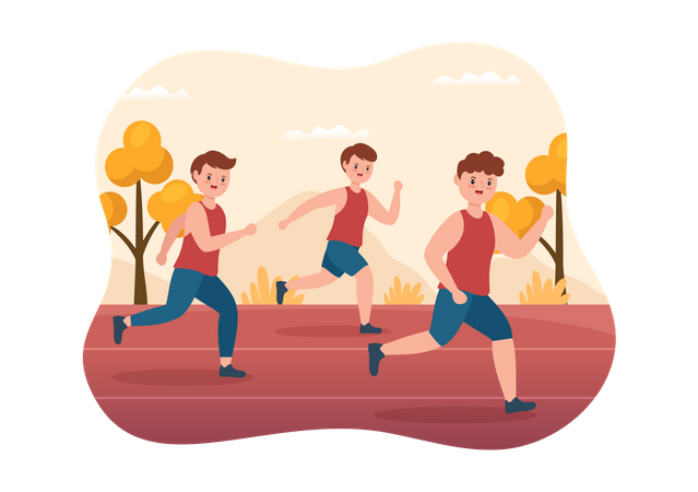 Carrera de maratón  Ilustración