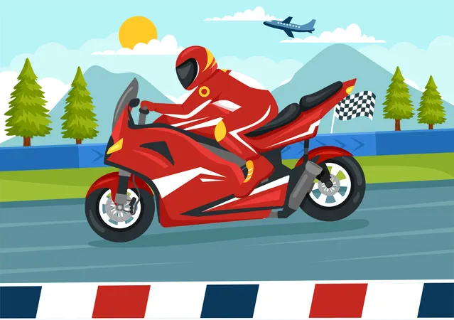 Carreras de motos  Ilustración