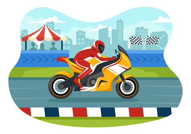 Carreras de motos  Ilustración