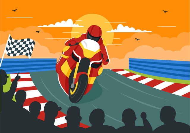 Carreras de motos  Ilustración