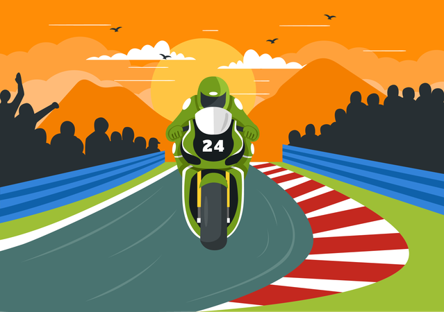 Carreras de motos  Ilustración