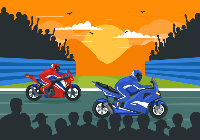 Carreras de motos  Ilustración