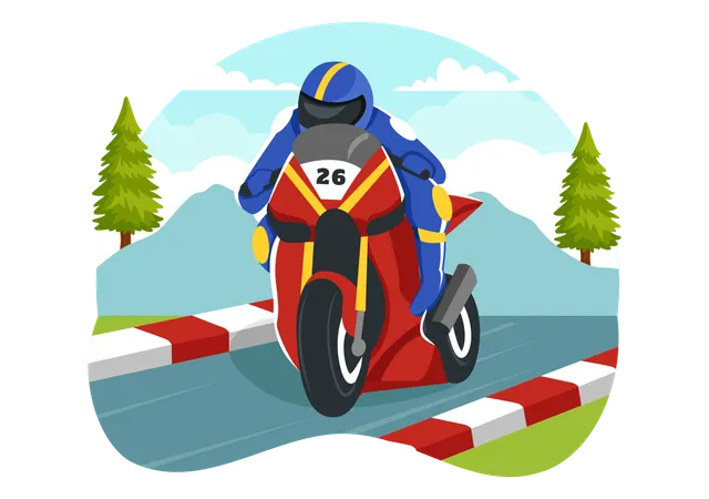 Carreras de motos  Ilustración