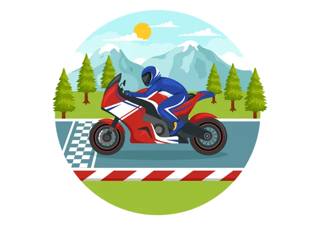 Carreras de motos  Ilustración