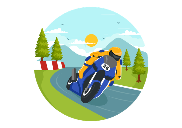 Carreras de motos  Ilustración