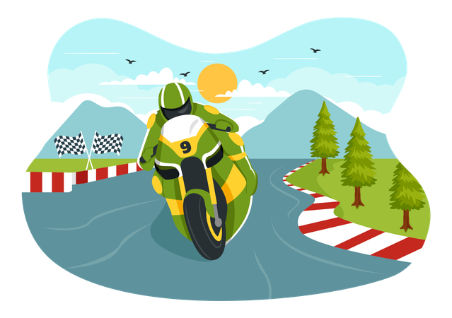 Carreras de motos  Ilustración