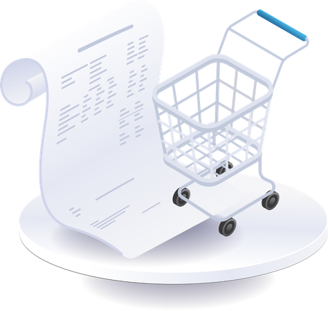 Carrito con compras  Ilustración