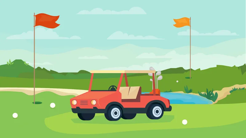 Carro de golf  Ilustración