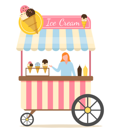 Carrito de helados  Ilustración