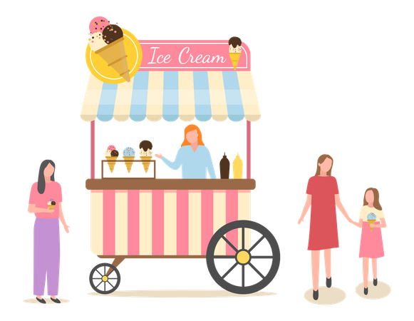 Carrito de helados  Ilustración