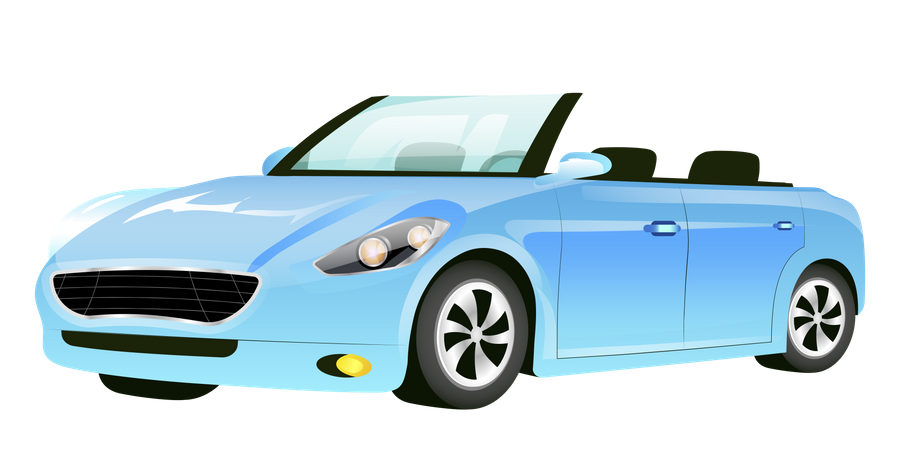 Carro Cabriolé Azul  Ilustração