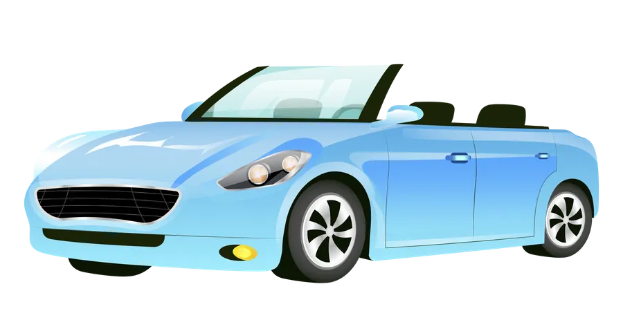Carro Cabriolé Azul  Ilustração