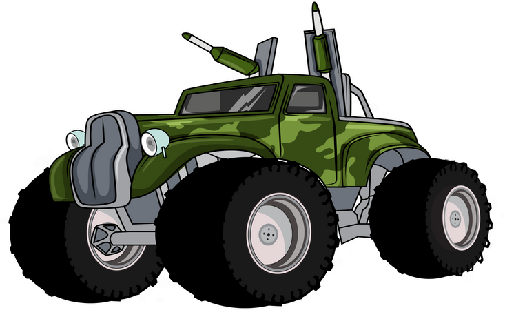 Carro monstro do exército  Ilustração