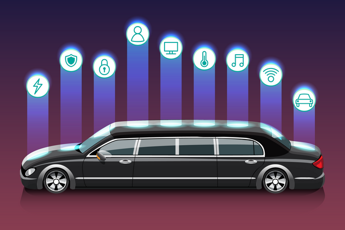 Carro com controle inteligente  Ilustração