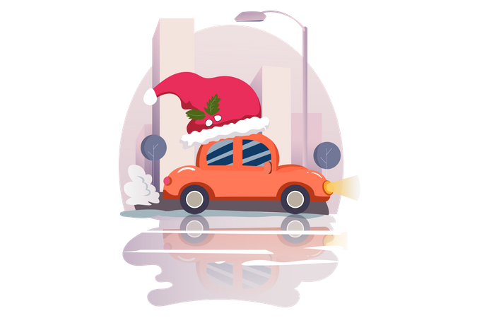 Carro de natal  Ilustração