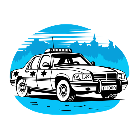 Carro da polícia  Ilustração