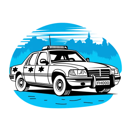 Carro da polícia  Ilustração