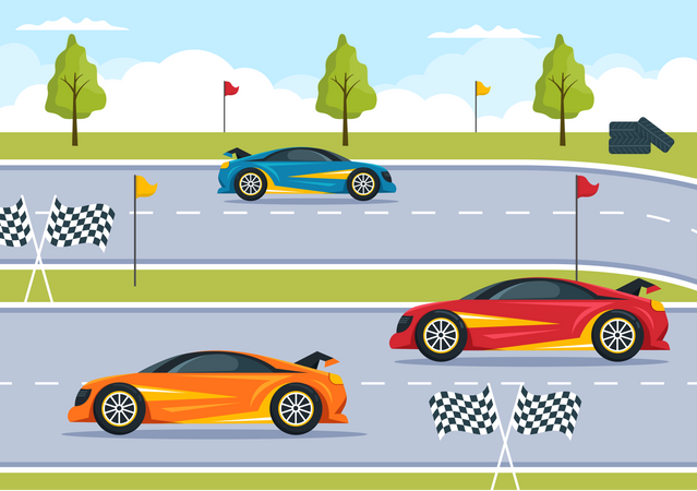 Carro esportivo de corrida de fórmula  Ilustração