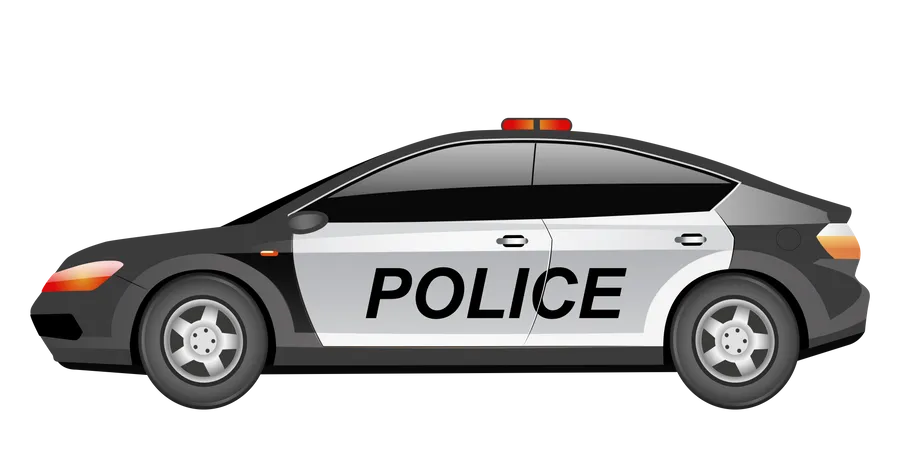 Carro patrulha da polícia  Ilustração