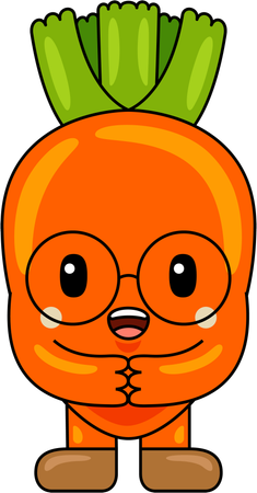 Carrot Mascot Character  Illustration