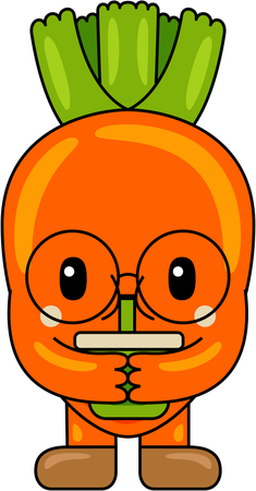 Carrot Mascot drinking juice  Illustration