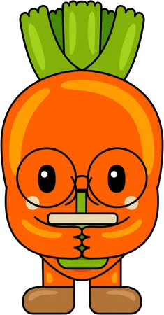 Carrot Mascot drinking juice  Illustration