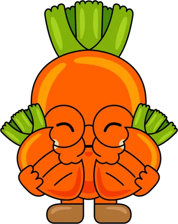 Carrot Mascot eating Carrot  Illustration