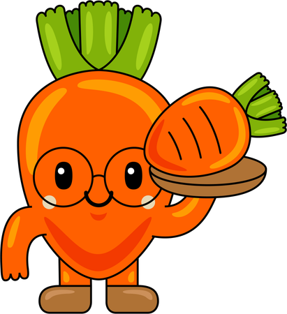 Carrot Mascot holding Carrot  Illustration