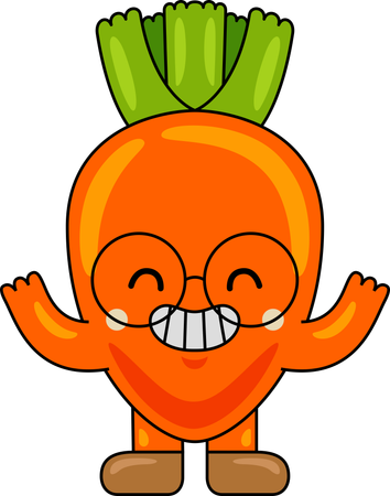 Carrot Mascot raising hands  Illustration