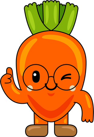 Carrot Mascot showing thumbs up  Illustration