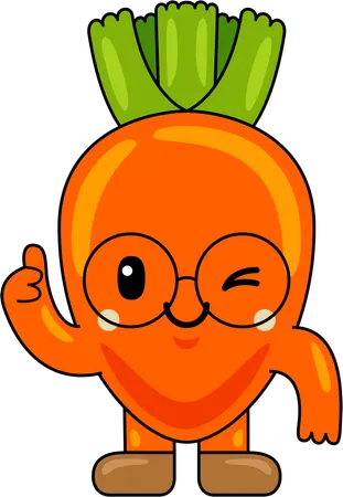 Carrot Mascot showing thumbs up  Illustration