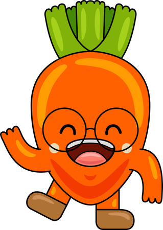 Carrot Mascot waiving hand  Illustration