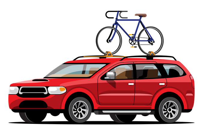 Carry bicycle on their cars Illustration